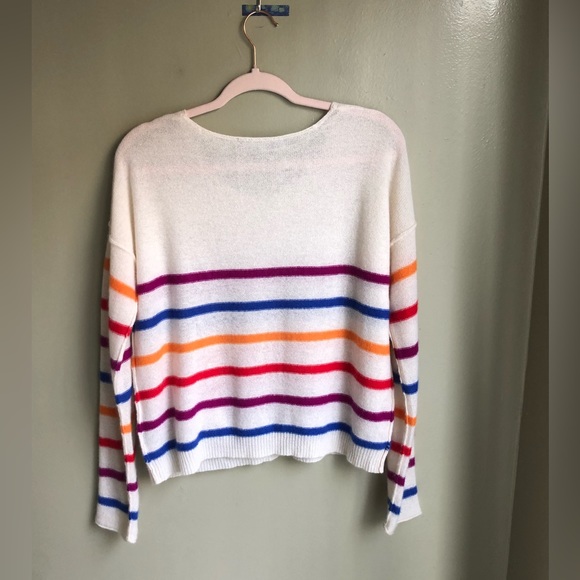 360 Cashmere Stripped Sweater Size: S - Picture 2 of 13